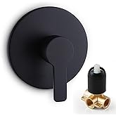 DOLGABA Shower Valve Handle Bathroom Shower Mixer Valve Kit, Wall Mount Rough-in Tub Shower Control Valves Round 1 Way Single