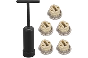 Generic G9 Ceramic Lamp Holder Thread Size 25mm Zinc Alloy Ring Light Bulb Base Socket 5Pcs Firm and Durable for Halogen Lamp