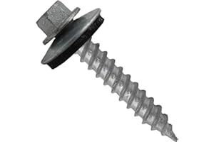 JAKE SALES Metal Roofing Screw: (250) 12 x 1-1/2" ZINC Hex ReGrip Sheet Metal Roof Screw. Sharp Point metal to wood siding screws. 5/8" EPDM washer.
