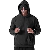 CANGHPGIN Mens Casual Cotton Fleece Travel Hoodie with Eye Mask, Long Sleeve Pullover Hooded Sweatshirt with Pockets
