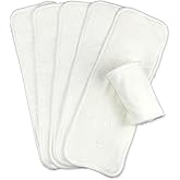 Mama Koala 5-Layer Natural Baby Cloth Diaper Inserts with Snaps, Adjustable and Reusable for Any Baby Cloth Diaper(6 Pack)