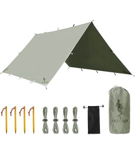 Etechydra Bâche Anti-Pluie 3 x 3m, Camping Bâche Rain Tarp Toile de