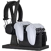 Kaseny Gamer Gifts for Men Teenage Boy Controller Holder & Headphone Stand, Stylish Gaming Accessories Setup Controller Stand Headset Stands, Unique Gifts for Gamers to Organize Gaming Equipment