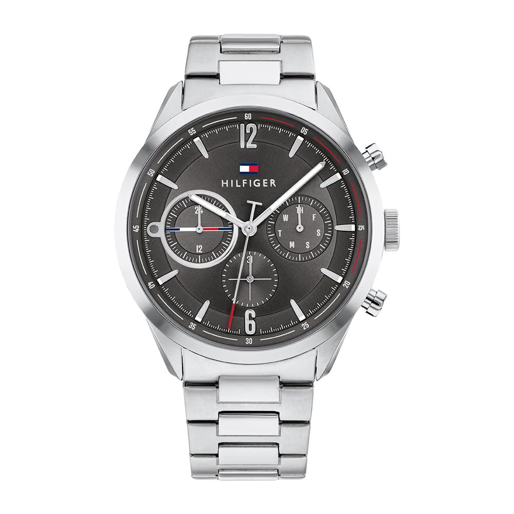 Tommy Hilfiger Analogue Multifunction Quartz Watch for Men with Silver Stainless Steel Bracelet - 1791943