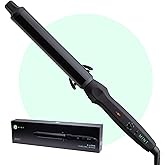 MINT Professional Clamp-Free Curling Wand 1 1/4 Inch for Long Hair | Extra Long Curl Wand with 4-Heater Ionic Ceramic Barrel | Best Curling Wands | Adjustable 230-430°F | Worldwide Dual Voltage