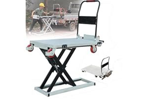 Mobile Scissor Lift Platform, Hydraulic Lift Table Cart, 300kg Capacity, 38.6" Lifting Height, Elevating Hydraulic Cart with 