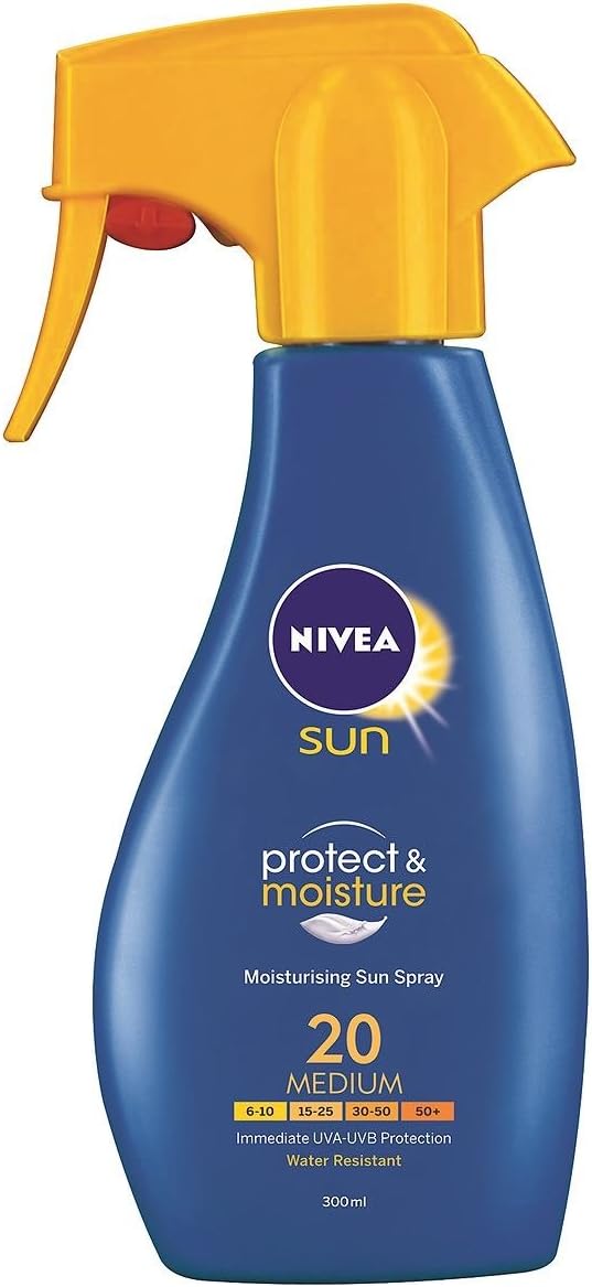 Nivea Sun Protect Moisture Spray SPF 20 Medium 300ml UVA UVB Protection