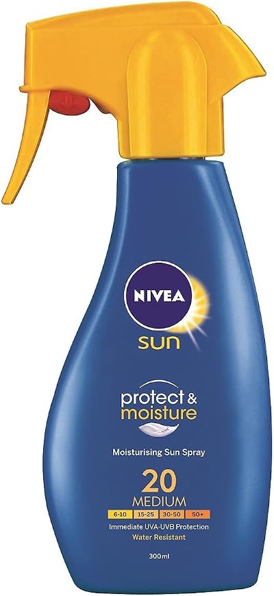 Nivea Sun Protect Moisture Spray SPF 20 Medium 300ml UVA UVB Protection