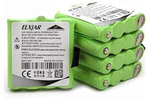 ELXJAR (5-Pack) 4.8V 700mAh AAA Ni-MH Battery Replacement for Midland BATT6R - Compatible with LXT500VP3, LXT560VP3, LXT380VP3, LXT490VP3, CXT240, CXT250, CXT280, GTX635, GTX650, GTX661, XT24–XT29 Radios