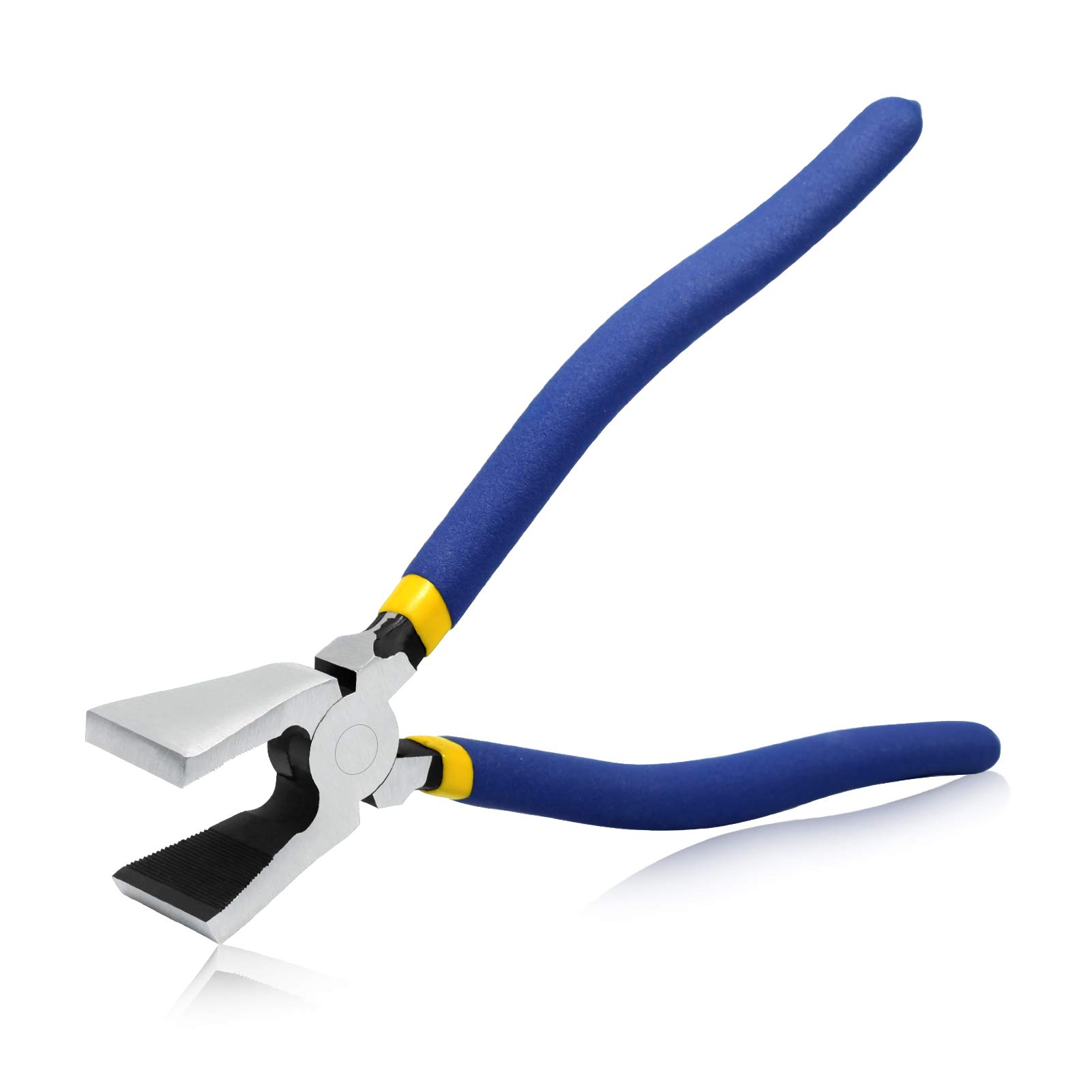 SPEEDWOX Glass Pliers - 8 Inch Flat Jaws, Stained Glass & Mosaic Breaking Tool