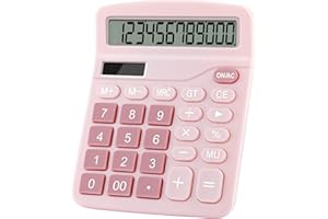 12 Digit Desktop Calculator Large Display Big Buttons Solar & Battery Powered Office Desk Calculator for Home Office School B