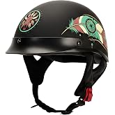 Neohelm Half Face Helmet, Novelty Motorcycle Helmets for Adults Dot Approved Open Face Cruiser Helmet for Bike ATV UTV Scooter for Men Women