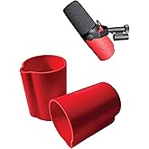 Mic Cover for Shure SM7B & SM7dB – Durable Rubber Cover for Podcast, Streaming & Vocal Mics – Clean Look & Secure Fit (Red)