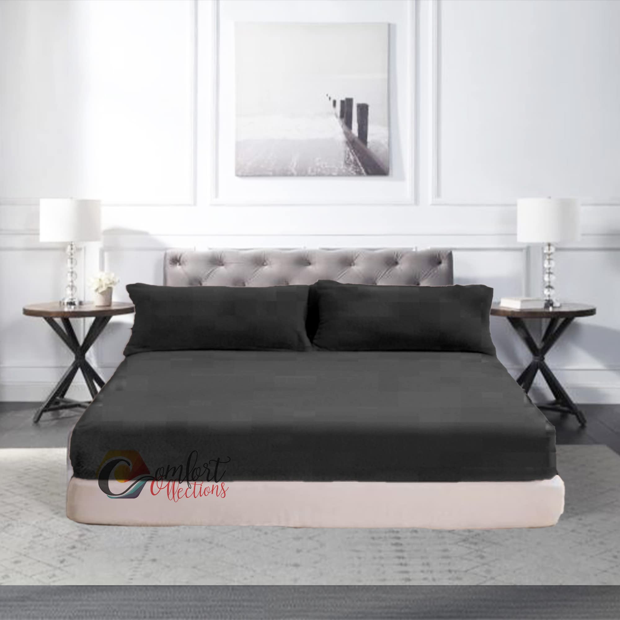 Extra Deep Fitted 30cm Teddy Fleece Fitted Bed Sheet Plain Thermal Warm and Cosy Soft Luxury Bedding Charcoal Fitted Bed Sheet Single 90cm x 190cm + 30cm Approximate — image 1