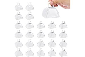 PATIKIL 3inch Cow Bells for Football Games, 24pcs Cowbells for Sporting Events Bulk Loud Noise Makers Metal Cow Bell with Handle for Cheering Competition Marathon Wedding DIY Paint, White