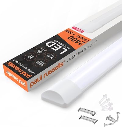 paul russells 20W LED Batten Tube Light 6500K Daylight 2400 Lm IP20