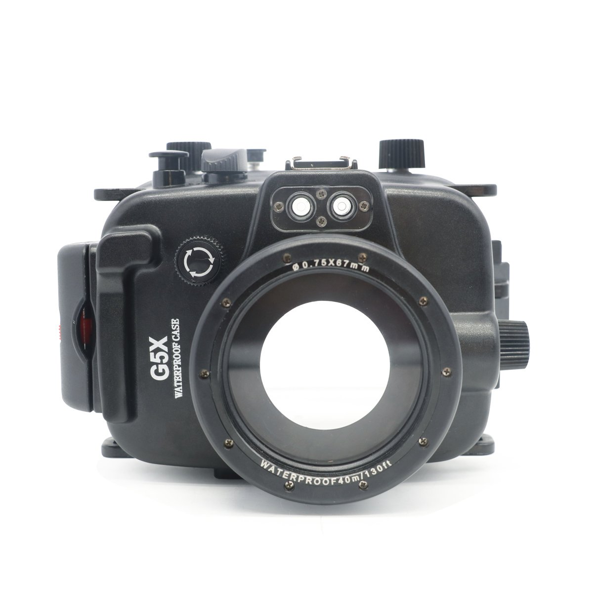 For Canon G5X 130FT/40M Sea frogs Underwater Camera Diving Waterproof Housing case (Housing + Red Filter)