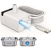 Pawtners Cat Water Fountain Pump, Replacement Pump for Pet Drinking Fountains, Compatible with Pawtners 4L Stainless Steel Pet Water Fountain, Cat Fountain Motor with Water Sensor and Indicator Light