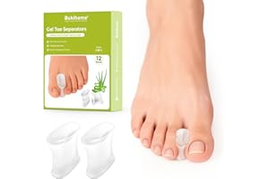 Bukihome 12 Pack Gel Toe Separators, Toe Spacers for Bunion, Overlapping Toes，Bunion Corrector for Men and Women, Bunion Pain Relief - Large Size