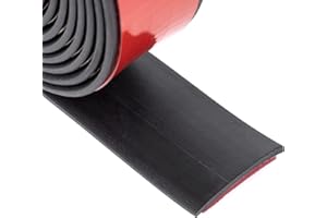 KIKERIKE Adhesive Rubber Strips Neoprene Rubber Sheets, Rolls & Strips with Adhesive Backing Rubber Pads Self Stick Seal Rubber Gasket Adhesive Back for Matting Padding - 1" Wide x 1/16" Thick x 10' Long