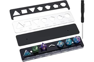 BENECREAT Acrylic Dice Tray, Polyhedral Dice Display Tray, Dice Storage Holder for RPG Table Games Board Games, Black, 7.5x1.