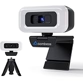 Combess 1080P Webcam for PC - PC Camera Webcam 1080P, Desktop Computer Web cam with Privacy Shutter and Tripod Autofocus, Dual Noise-USB Plug&amp;Play,Cancelling Mics,Auto Light Correction