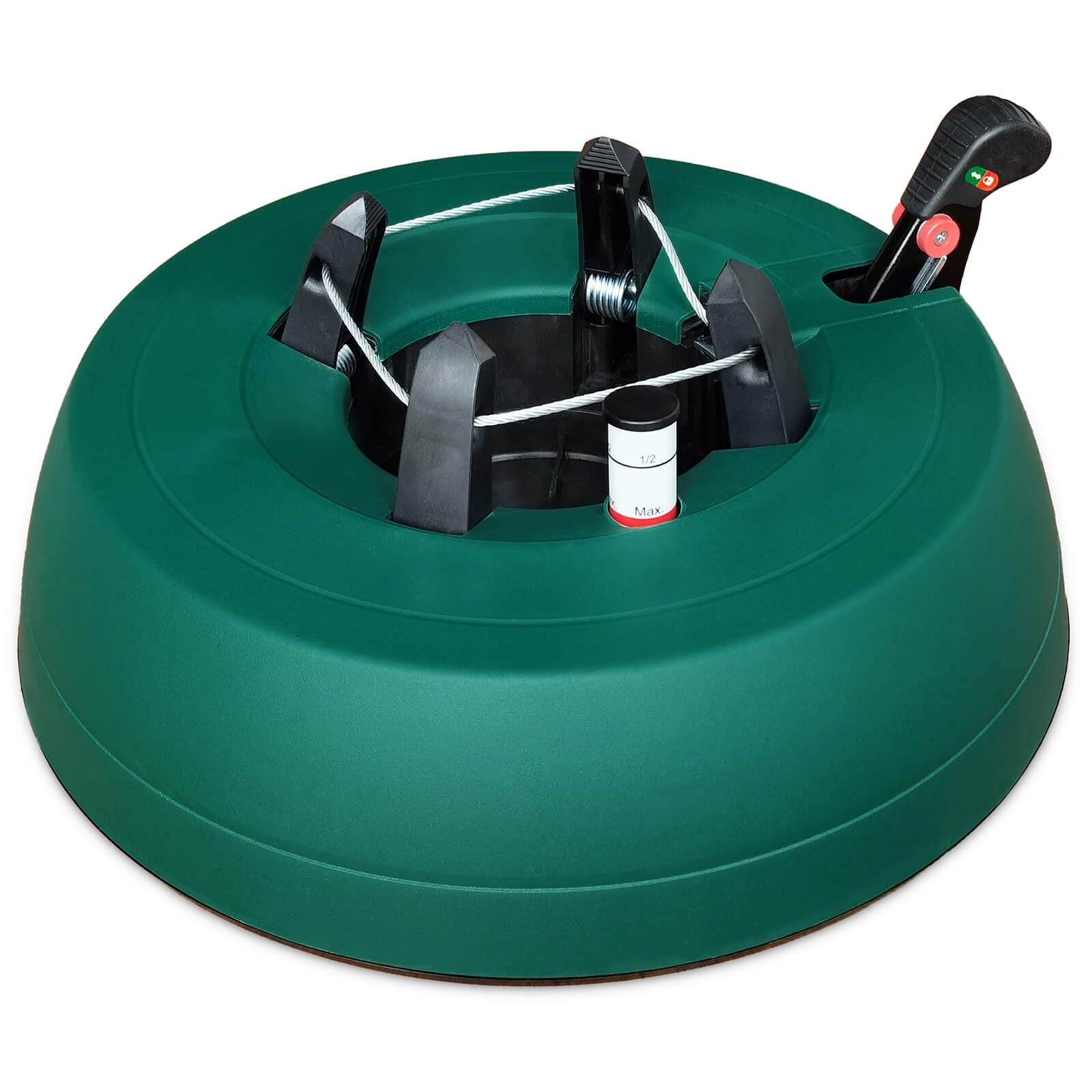 Photo 1 of Leejec Christmas Tree Stand with Water Reservoir, Fast Clamped 10 Ft Real Tree with 5.5" Diameter, Water Level Indicator Equipped, No Assembly Required