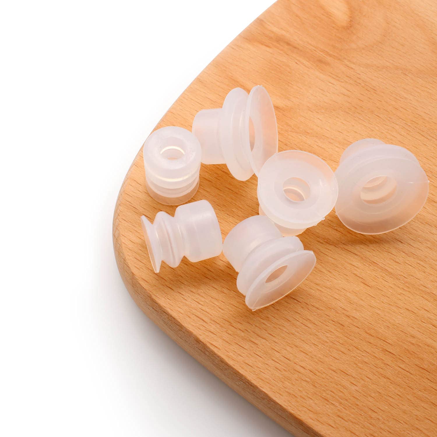 SRJQXH 6 Pcs Sucker, HSP-25-2/ HSP-20-2/ HSP-15-2 Bellows Suction Cup, White Vacuum Pneumatic Suction Cup, Can be Used for Mechanical Automation Euipment
