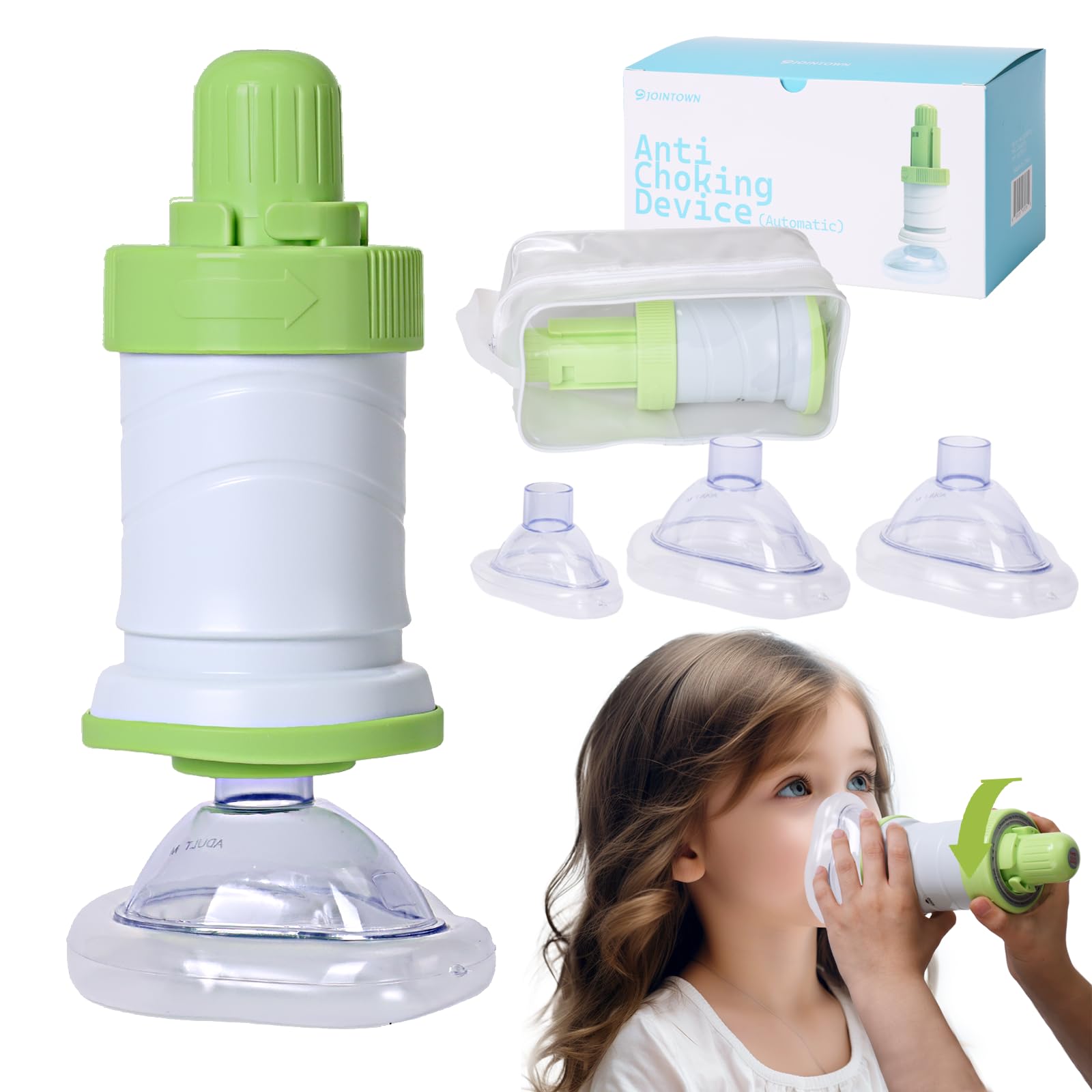Photo 1 of Jointown FSA HSA Automatic Choking Rescue Device for Kids and Adults with 3 Masks, Portable Dechoker Anti Choking Device?Strong Suction Home Emergency Kit?First Aid Airway Assist Device