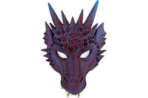 Alodidae 3D Dragon Mask Halloween Party Costume Cosplay for Adults Men, Scary Animal Half Face Masks