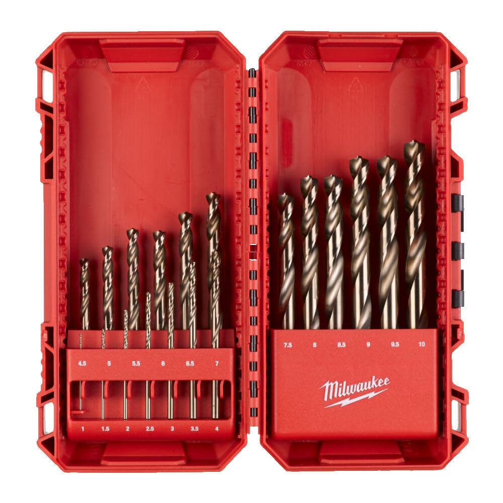 Milwaukee Kit CX Plastic de 19 Brocas HSS-G Cobal