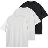 Mens Oversized T-Shirts Fashion Loose Fit Crewneck Tshirt Streetwear Heavyweight Short Sleeve Tee Shirt Gym Workout Tops