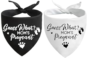 YANGMICS DIRECT Guess What? My Mom is Pregnant, Pregnancy Announcement Dog Bandana, Gender Reveal Photo Prop Pet Scarf Decorations Accessories, Pet Accessories for Dog Lovers, Pack of 2