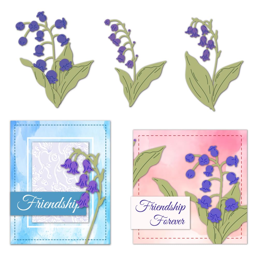 DELORIGIN Bell Orchid Cutting Dies Valley Lily Card Making Die Cut Carbon Steel Die Cuts Stencils Card Scrapbooking Flower Embossing Template for DIY Paper Craft Making Album Gift Invitation Decor