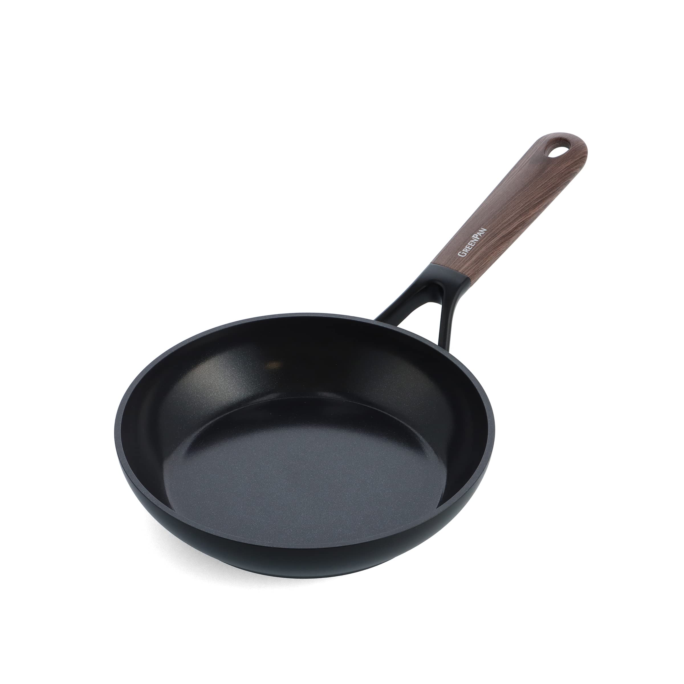 GreenPan Eco-Smartshape Healthy Ceramic Non-Stick 20 cm Frying Pan Skillet, Dark Wood, PFAS-Free, Induction Suitable, Black