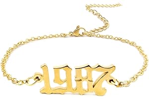 CSIYANJRY99 Birth Year Ankle Bracelets for Women,14K Gold Plated Birth Year Number Anklets Adjustable Chain Beach Foot Ankle Bracelets for Teen Girls Birthday Gifts