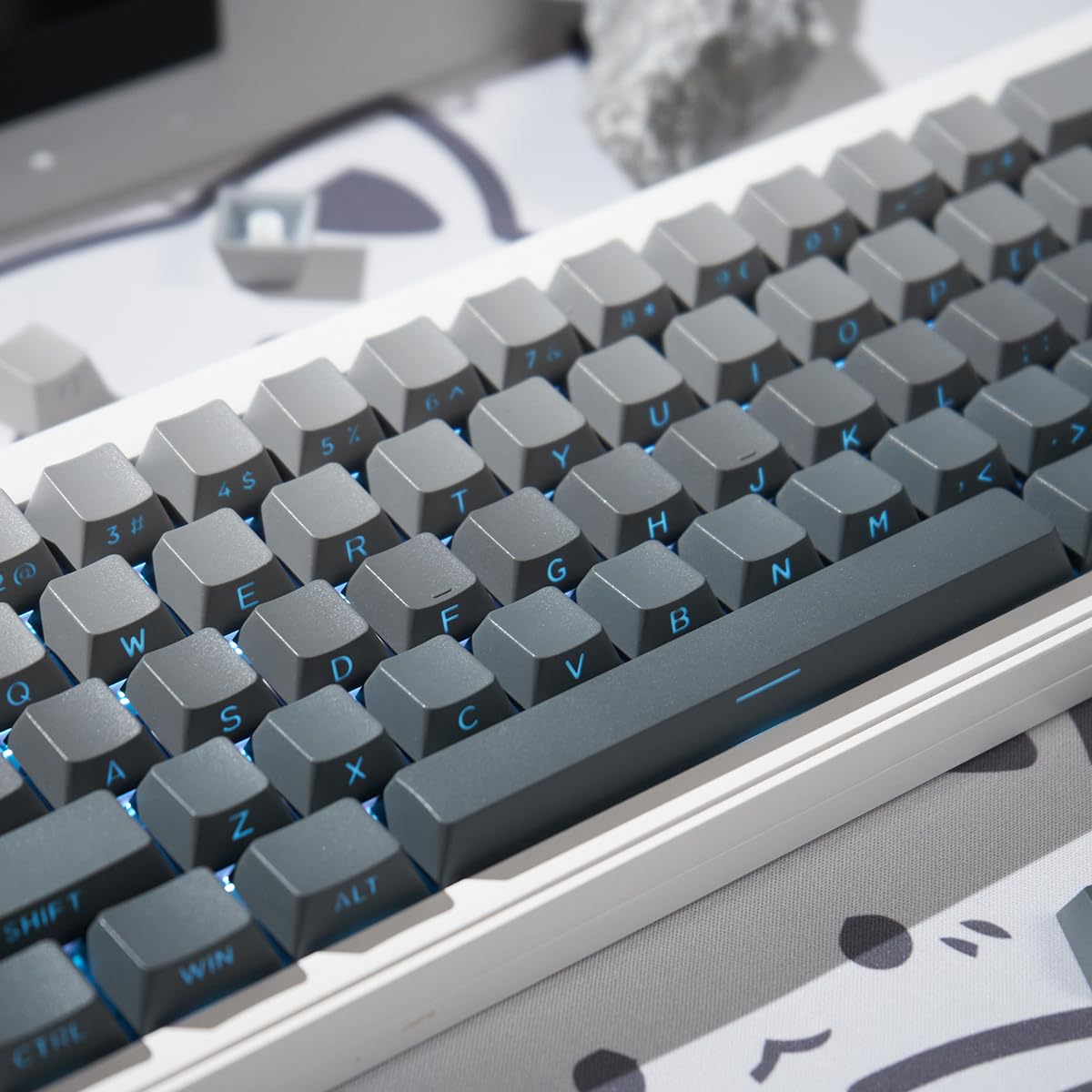 mintcaps Shine Through Keycaps -133keys PBT Doubleshot keycaps Gradient Side Print Cherry Profile Keycap Set for 60% 65% 75% 100% Cherry Gateron MX Switches Mechanical Keyboard