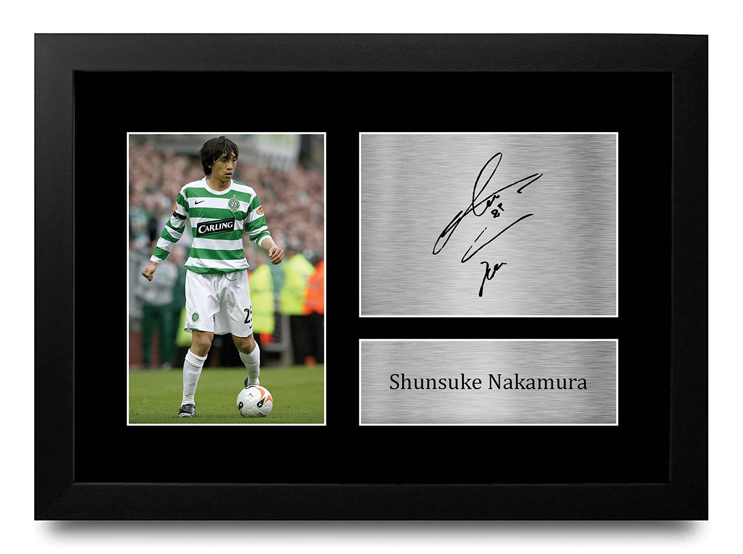 HWC Trading A4 FR Shunsuke Nakamura Celtic Japan Gifts Printed Signed Autograph Picture for Fans and Supporters - A4 Framed
