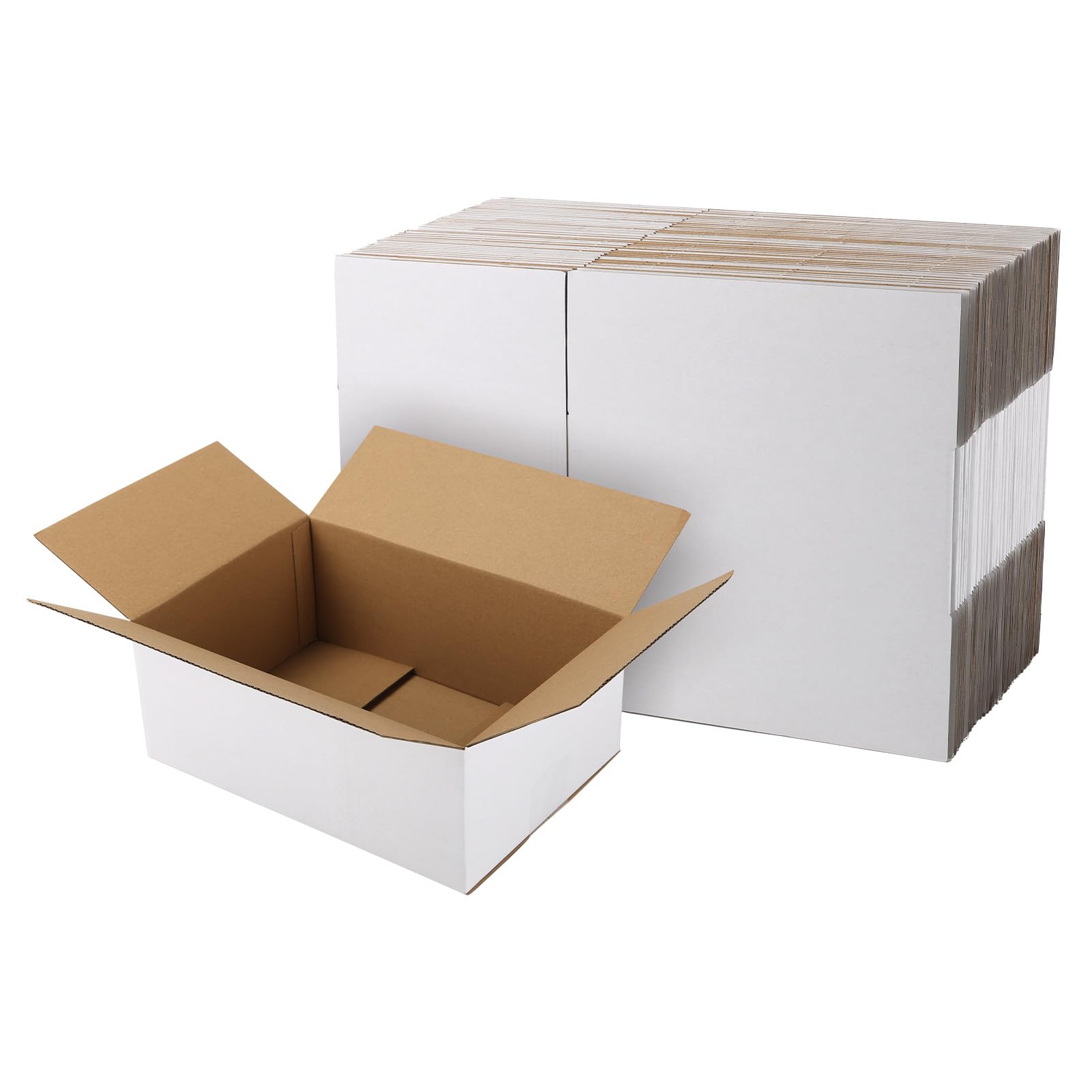 Photo 1 of CRUGLA 10x7x4 White Shipping Boxes Set of 40, White Corrugated Cardboard Boxes for Small Business Shipping Mailing Packing
