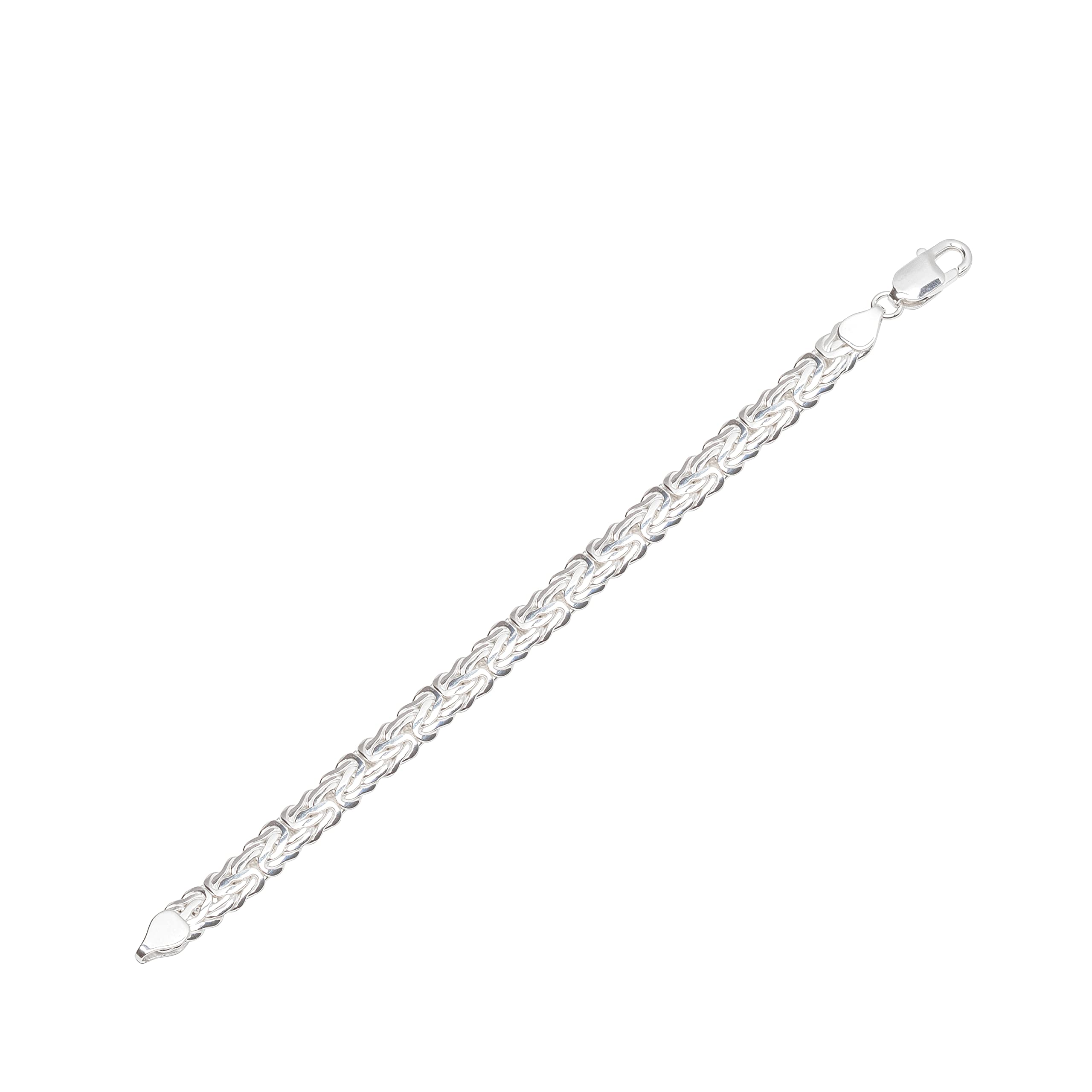NKlaus bracelet 925 sterling silver 19cm king chain oval pressed ladies bangle chain 12390