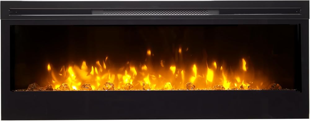 Dimplex Prism Optiflame Electric Wall Fireplace 50" Media Wall Built-In Heater
