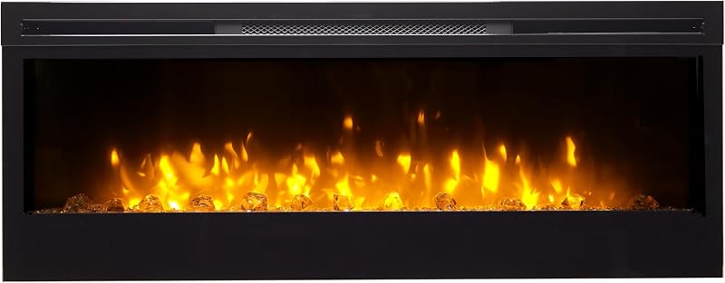 Dimplex Prism Optiflame Electric Wall Fireplace 50" Media Wall Built-In Heater