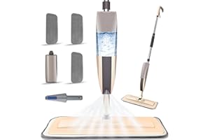 BEYOCO Microfiber Spray Mop for Floor Cleaning, Dry Wet Wood Floor Mop with 3 pcs Washable Pads, Handle Flat Mop with Sprayer for Kitchen Wood Floor Hardwood Laminate Ceramic Tiles Dust