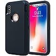 AICase iPhone X/XS Case, 3 in 1 Scratch Resistant, Drop Proof Heavy Duty Soft TPU+ Hard PC Hybrid Truly Shockproof Armor Protective for iPhone X (Black)