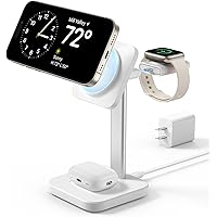ESR 3-in-1 Wireless Charger Stand with MagSafe, Removable Made for Apple Watch Certified Charger, MagSafe Charging Station fo