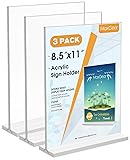 MaxGear 8.5x11 Acrylic Sign Holder 3 Pack, Clear