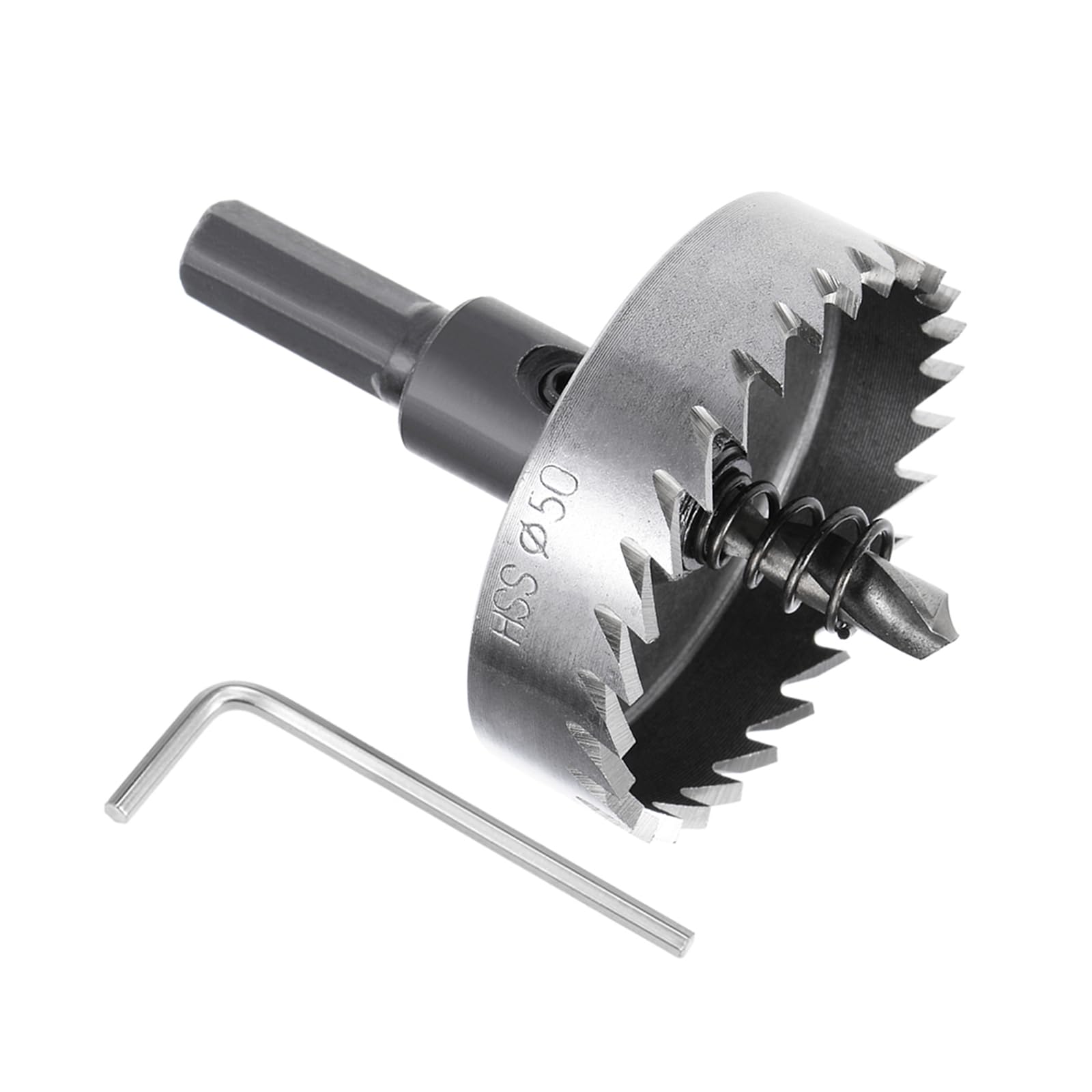 Kozelo 1pcs Hole Saw - [50mm] HSS (High Speed Steel) Drill Bit Hole Cutter for Stainless Steel Aluminum Metal Wood Plastic Use, Triangular Shank