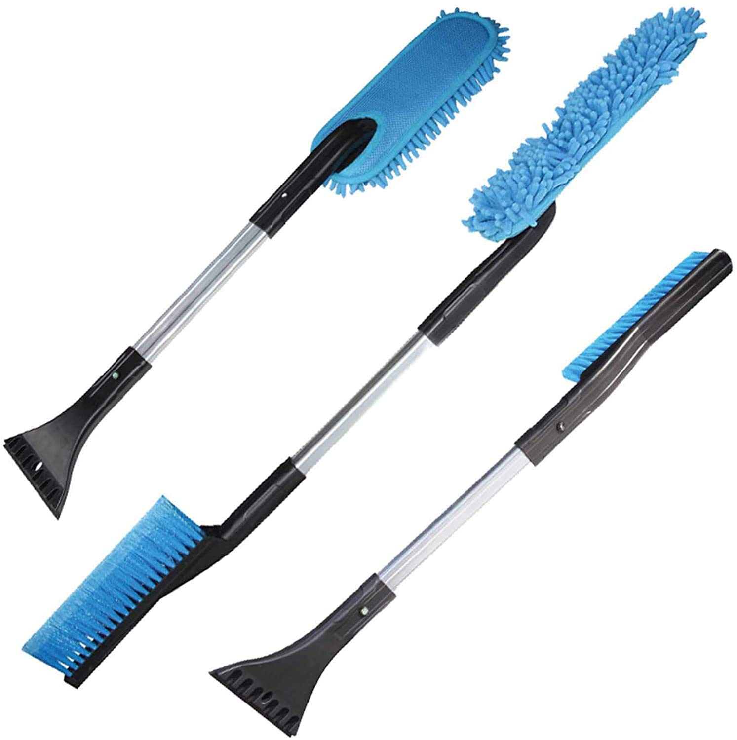 ASEOK 3-in-1 Detachable Snow Shovel Set,Winter Cleaning Brush, Auto Ice Snow Defrost Brush Detachable Vehicle Window Cleaner Long Handle Car Wash Brush Dust Cleaning Tool Car Cleaner Accessories