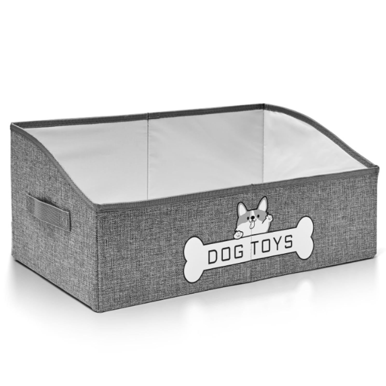 Photo 1 of Mutiearo Dog Toy Basket, Specially Designed for Dog Toy Storage, Collapsible Dog Toy Box with Handle?Perfect for Storing Pet Toys and Accessories - Grey