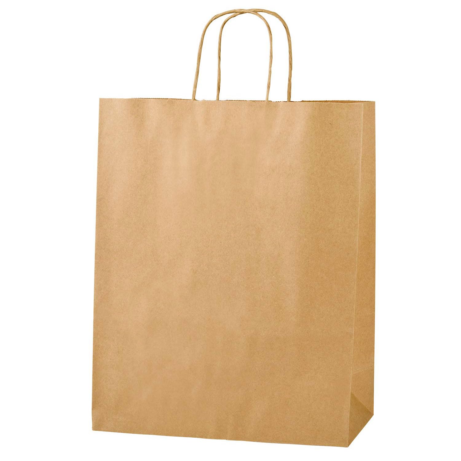 Thepaperbagstore 30 Brown Medium Paper Bags with Twisted Handles - 25x11x31cm - Kraft Paper for Gifts, DIY, Party, Shopping, Retail, Grocery, Wedding, Birthday and Takeaway